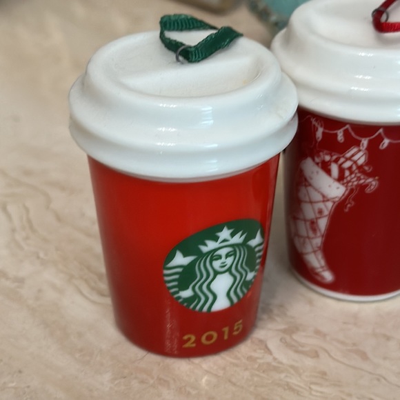 Starbucks limited edition collectible Small Ceramic Holiday Mug Cups (4) set - Picture 2 of 5